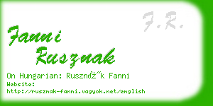 fanni rusznak business card